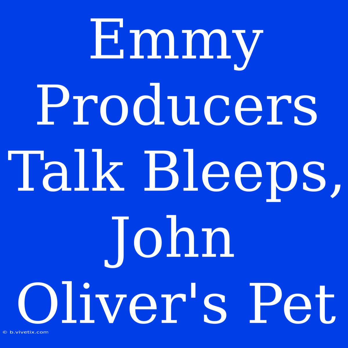 Emmy Producers Talk Bleeps, John Oliver's Pet