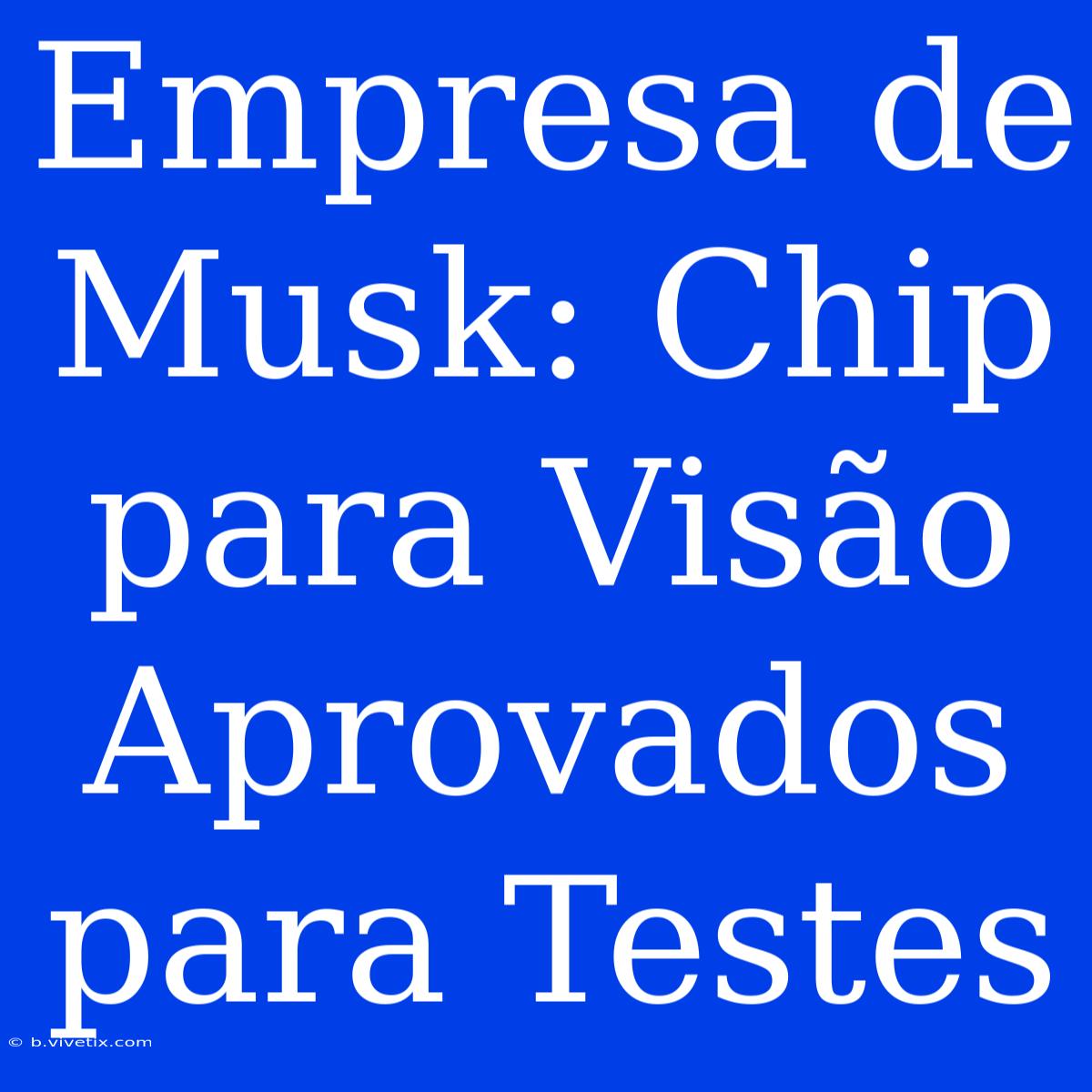 Empresa De Musk: Chip Para Visão Aprovados Para Testes