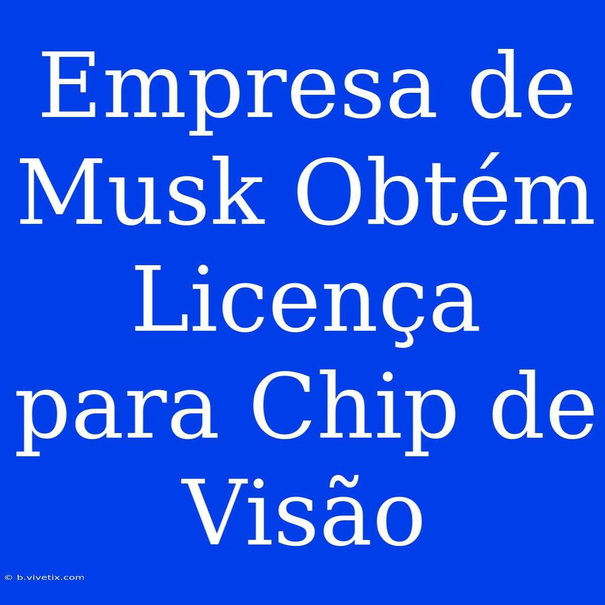 Empresa De Musk Obtém Licença Para Chip De Visão 