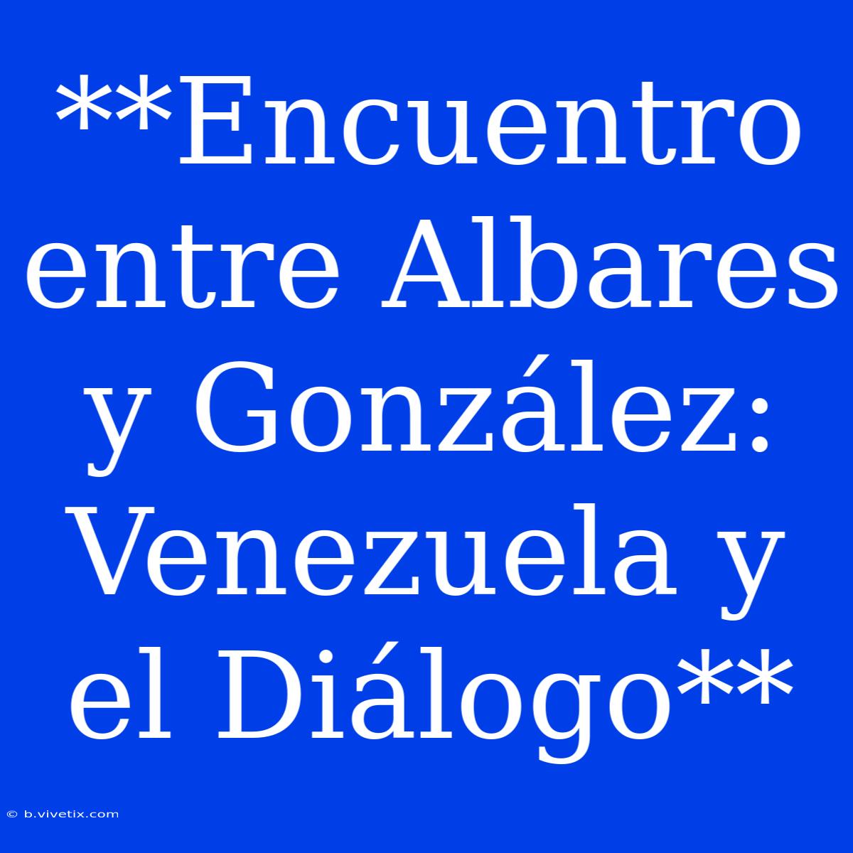 **Encuentro Entre Albares Y González: Venezuela Y El Diálogo**