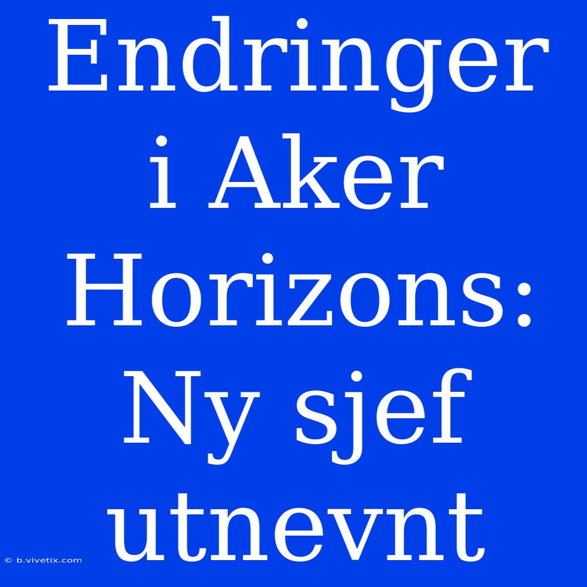 Endringer I Aker Horizons: Ny Sjef Utnevnt