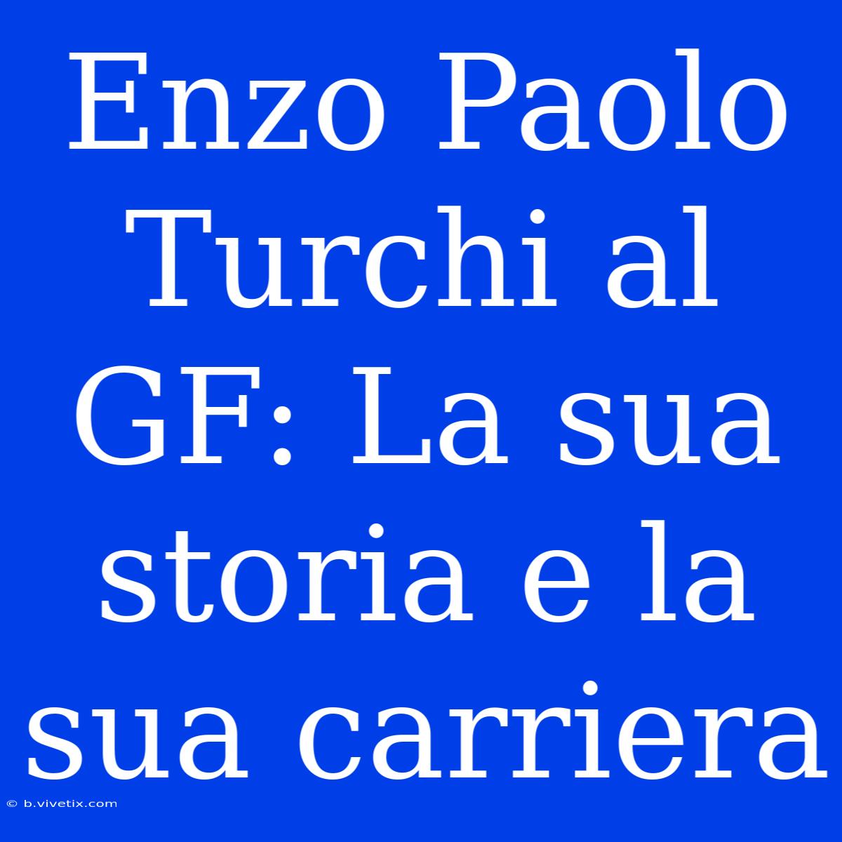 Enzo Paolo Turchi Al GF: La Sua Storia E La Sua Carriera 