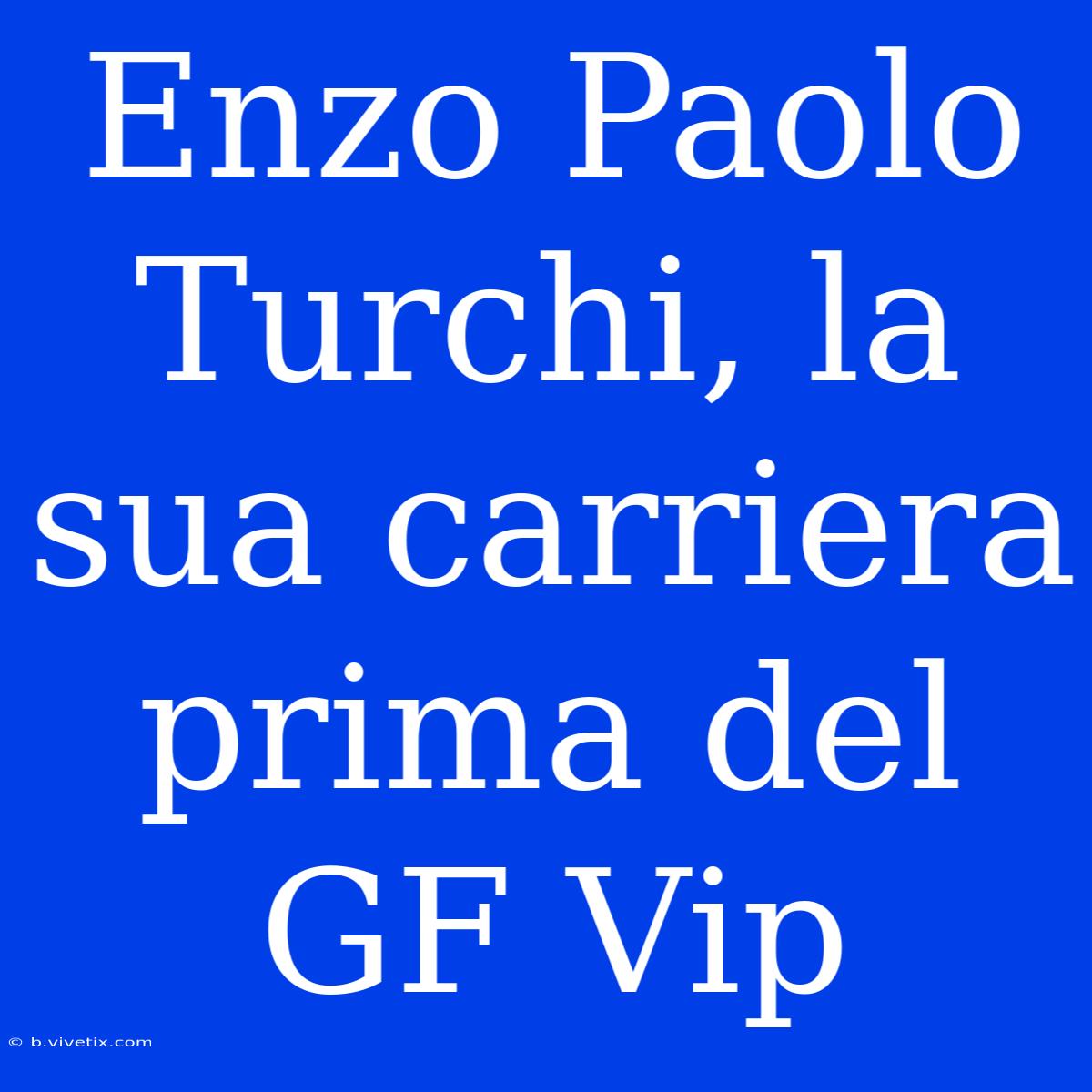 Enzo Paolo Turchi, La Sua Carriera Prima Del GF Vip