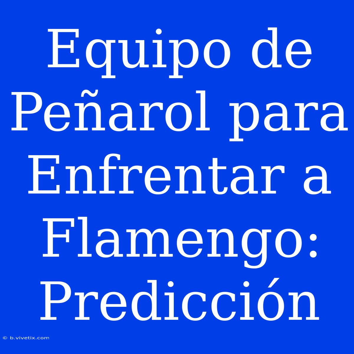 Equipo De Peñarol Para Enfrentar A Flamengo: Predicción