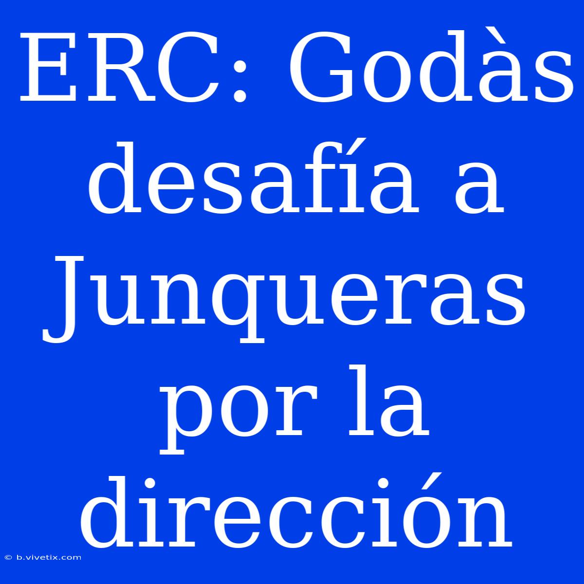 ERC: Godàs Desafía A Junqueras Por La Dirección 