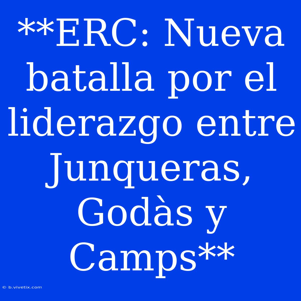 **ERC: Nueva Batalla Por El Liderazgo Entre Junqueras, Godàs Y Camps**