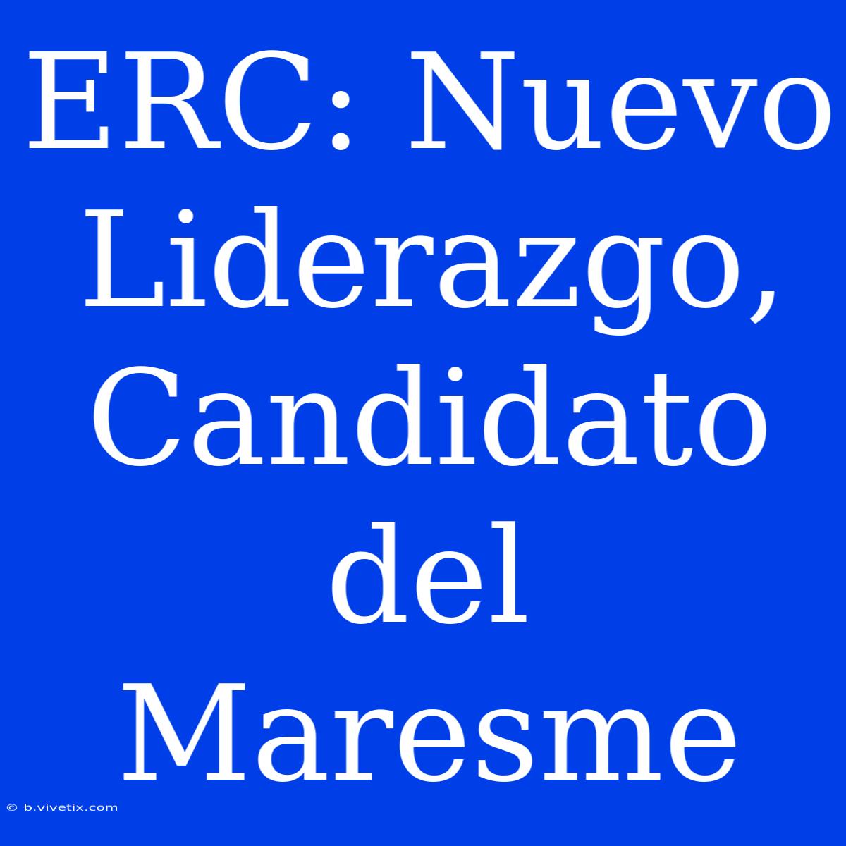 ERC: Nuevo Liderazgo, Candidato Del Maresme