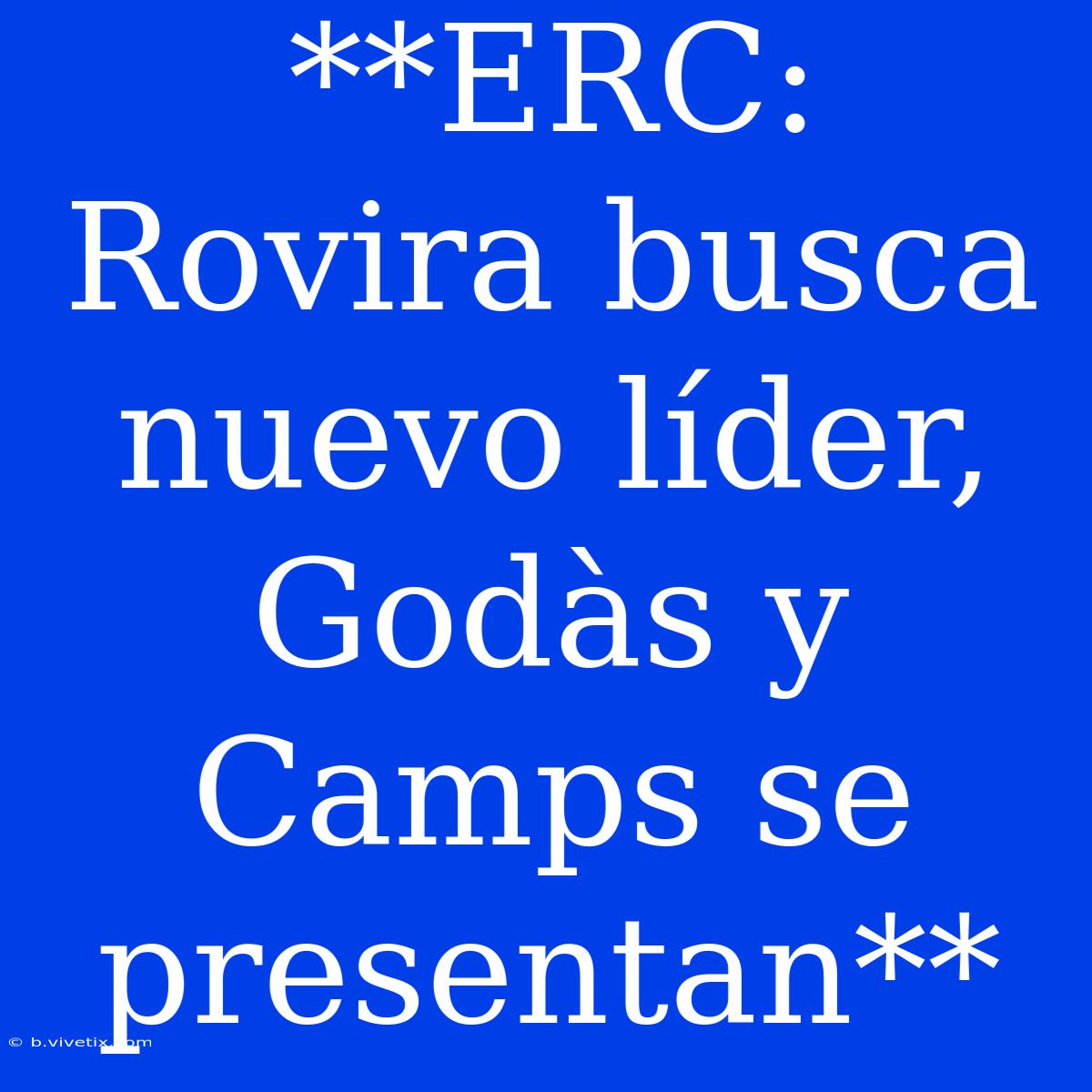 **ERC: Rovira Busca Nuevo Líder, Godàs Y Camps Se Presentan**