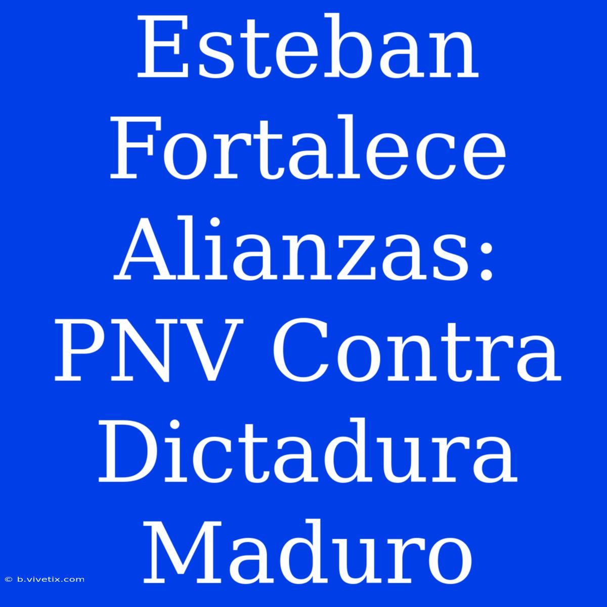 Esteban Fortalece Alianzas: PNV Contra Dictadura Maduro 