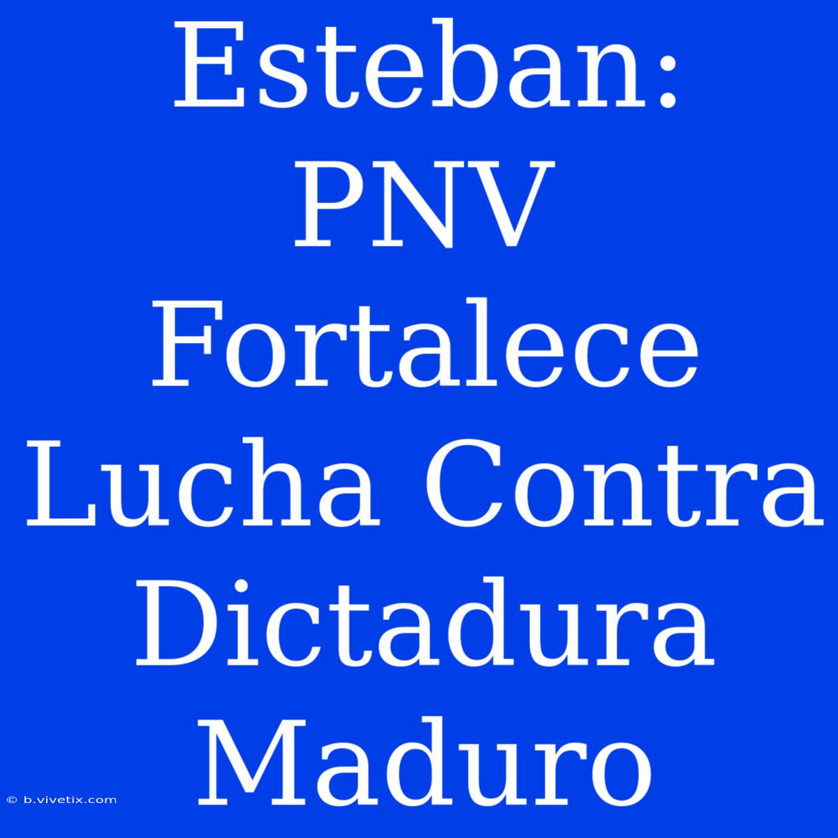 Esteban: PNV Fortalece Lucha Contra Dictadura Maduro