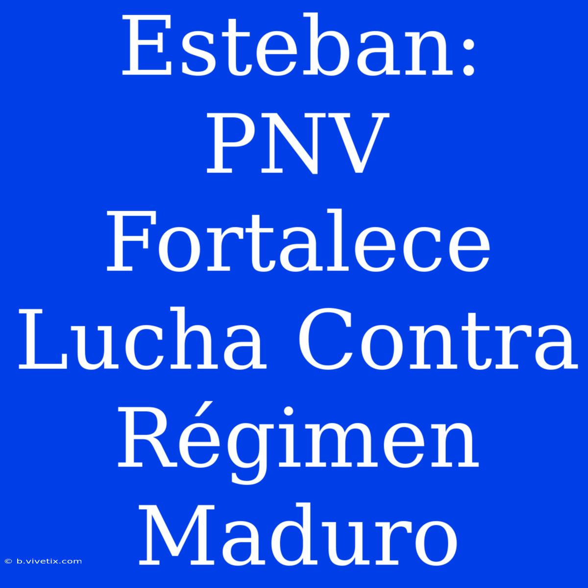 Esteban: PNV Fortalece Lucha Contra Régimen Maduro