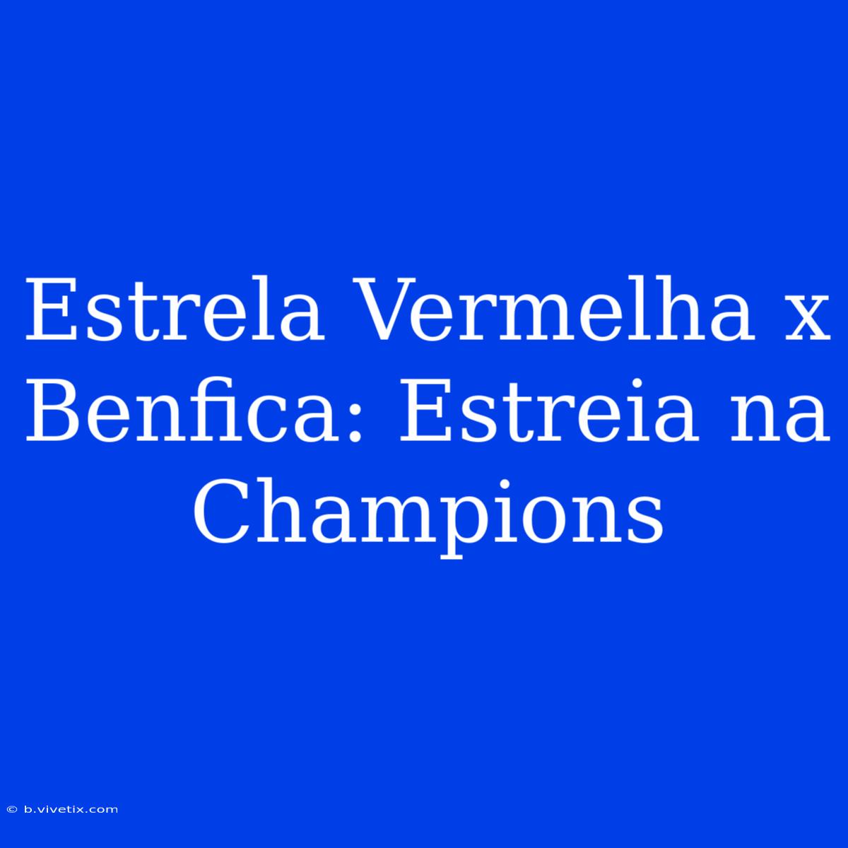 Estrela Vermelha X Benfica: Estreia Na Champions