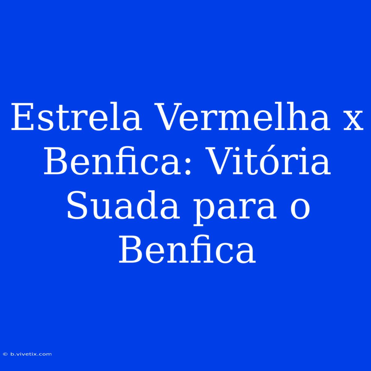 Estrela Vermelha X Benfica: Vitória Suada Para O Benfica