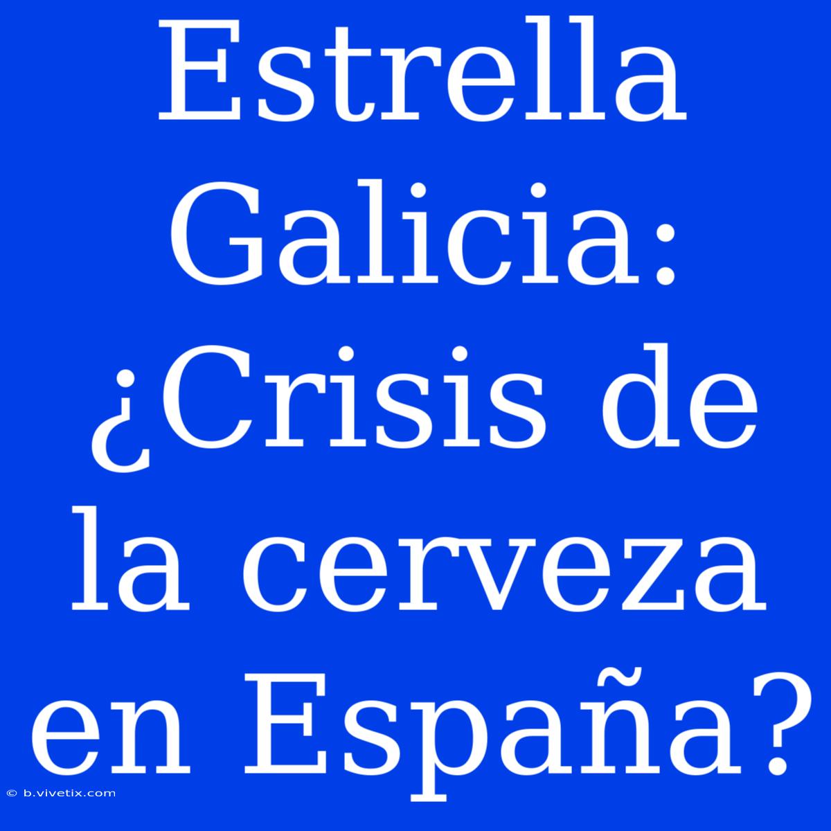 Estrella Galicia: ¿Crisis De La Cerveza En España?