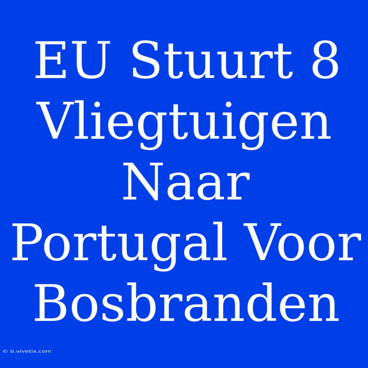 EU Stuurt 8 Vliegtuigen Naar Portugal Voor Bosbranden