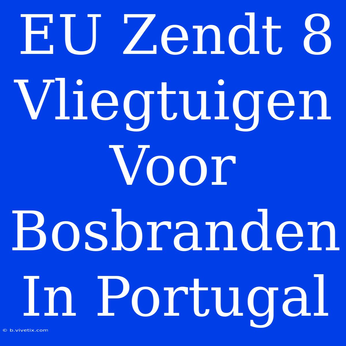 EU Zendt 8 Vliegtuigen Voor Bosbranden In Portugal