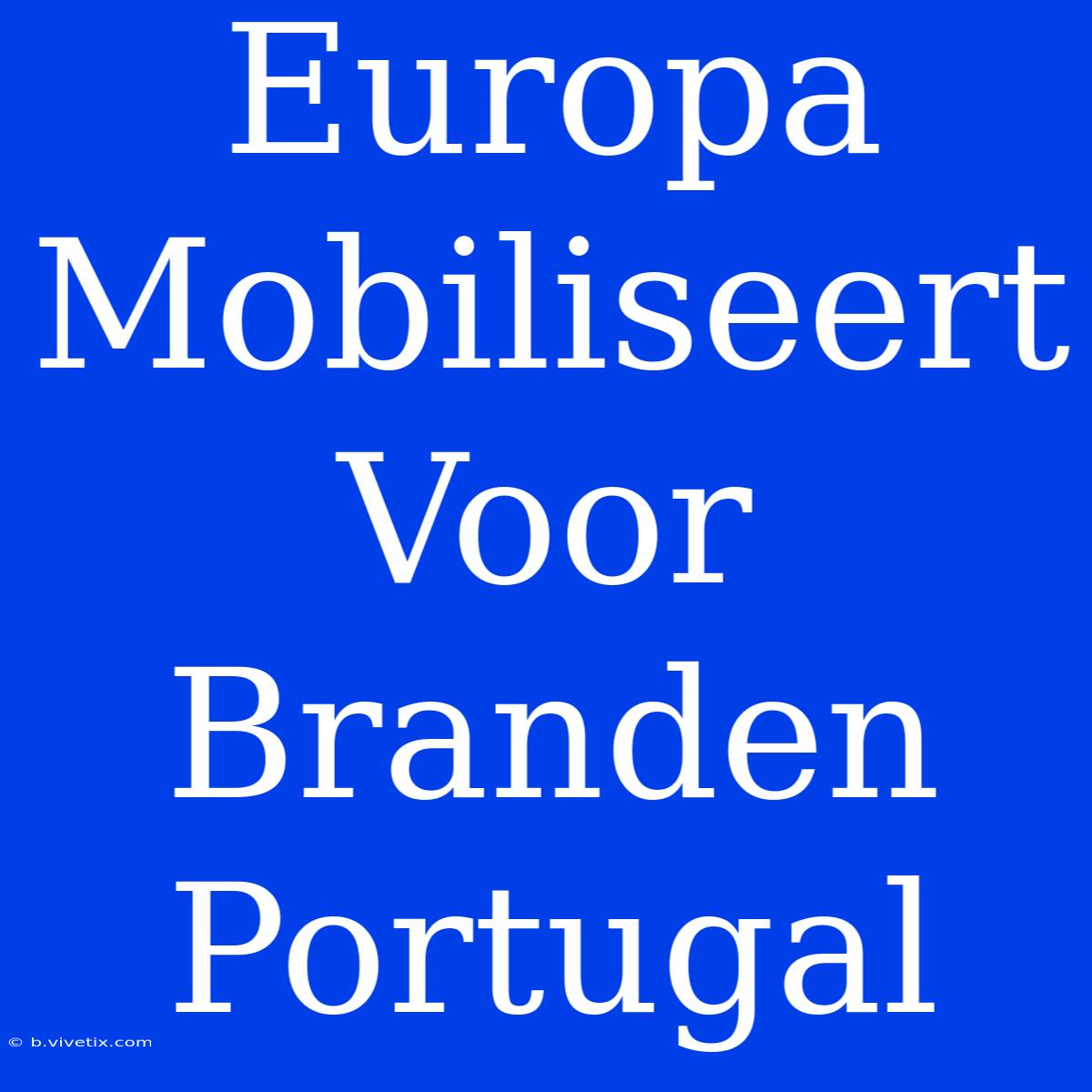 Europa Mobiliseert Voor Branden Portugal