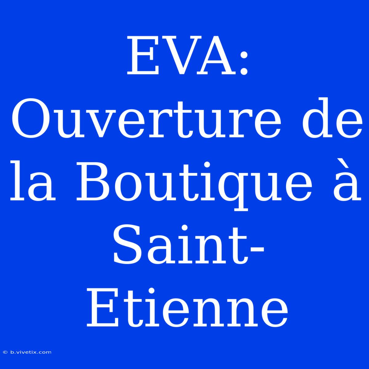 EVA: Ouverture De La Boutique À Saint-Etienne