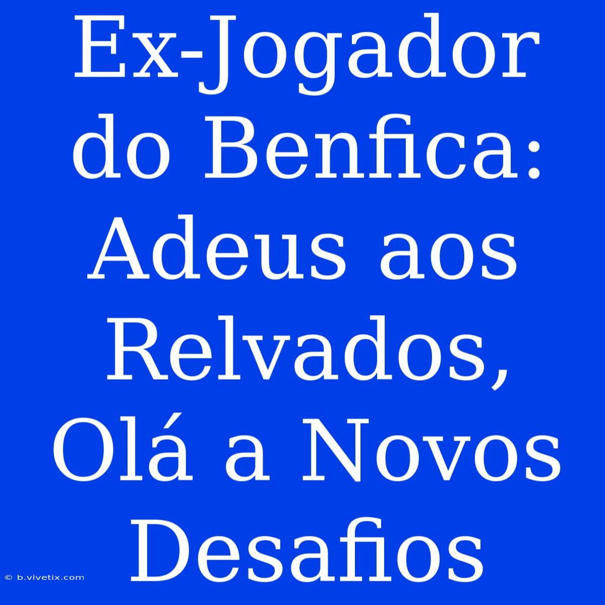 Ex-Jogador Do Benfica: Adeus Aos Relvados, Olá A Novos Desafios