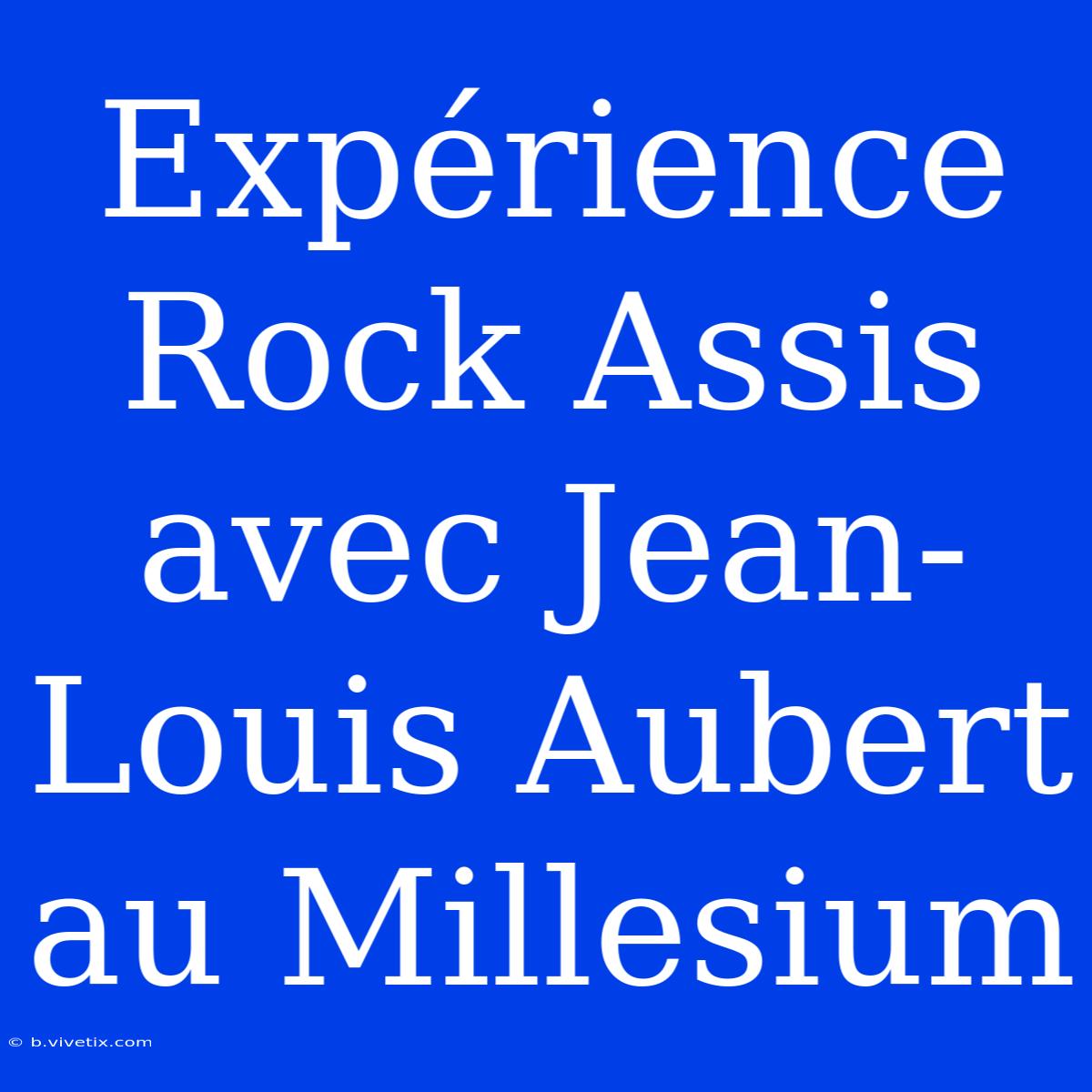 Expérience Rock Assis Avec Jean-Louis Aubert Au Millesium