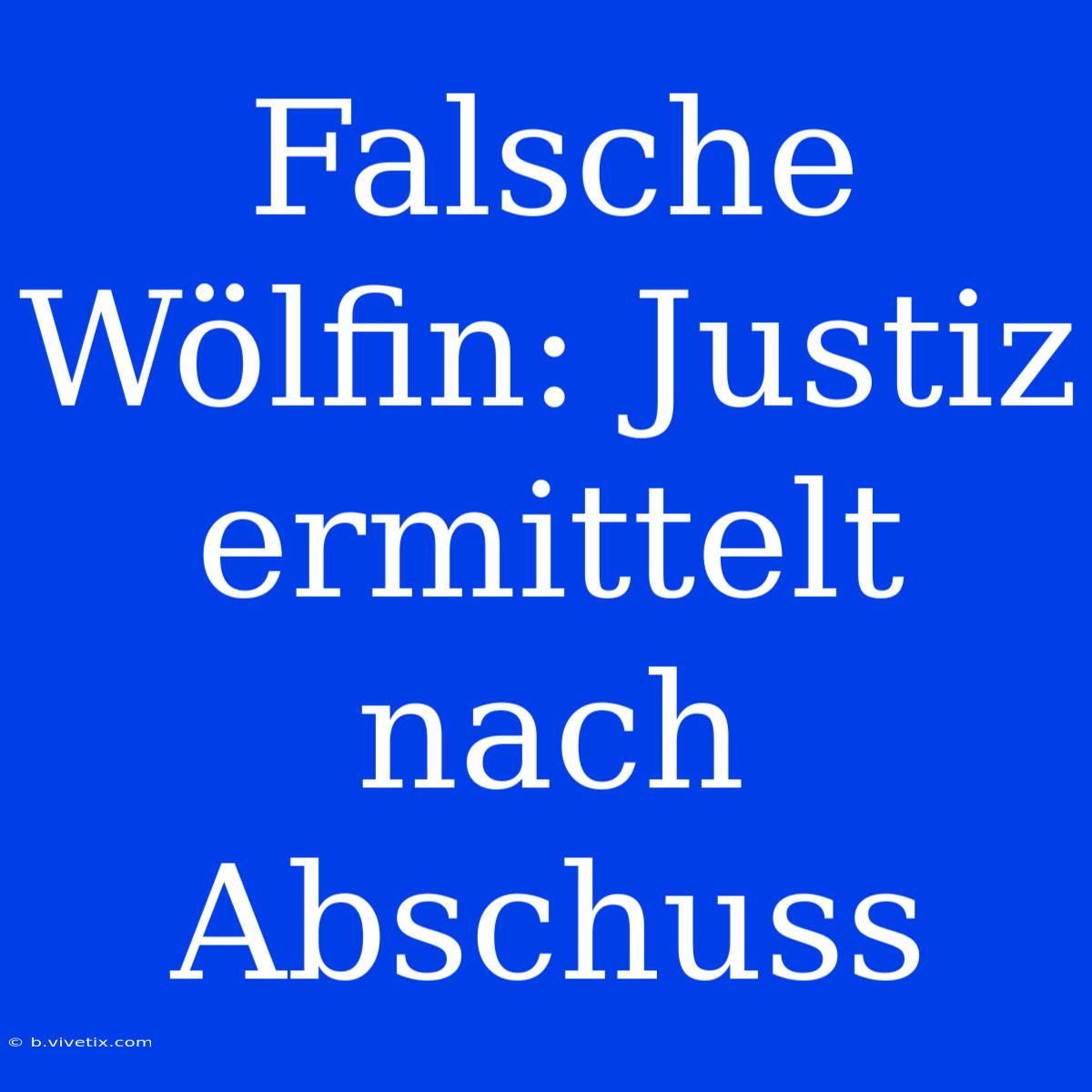 Falsche Wölfin: Justiz Ermittelt Nach Abschuss