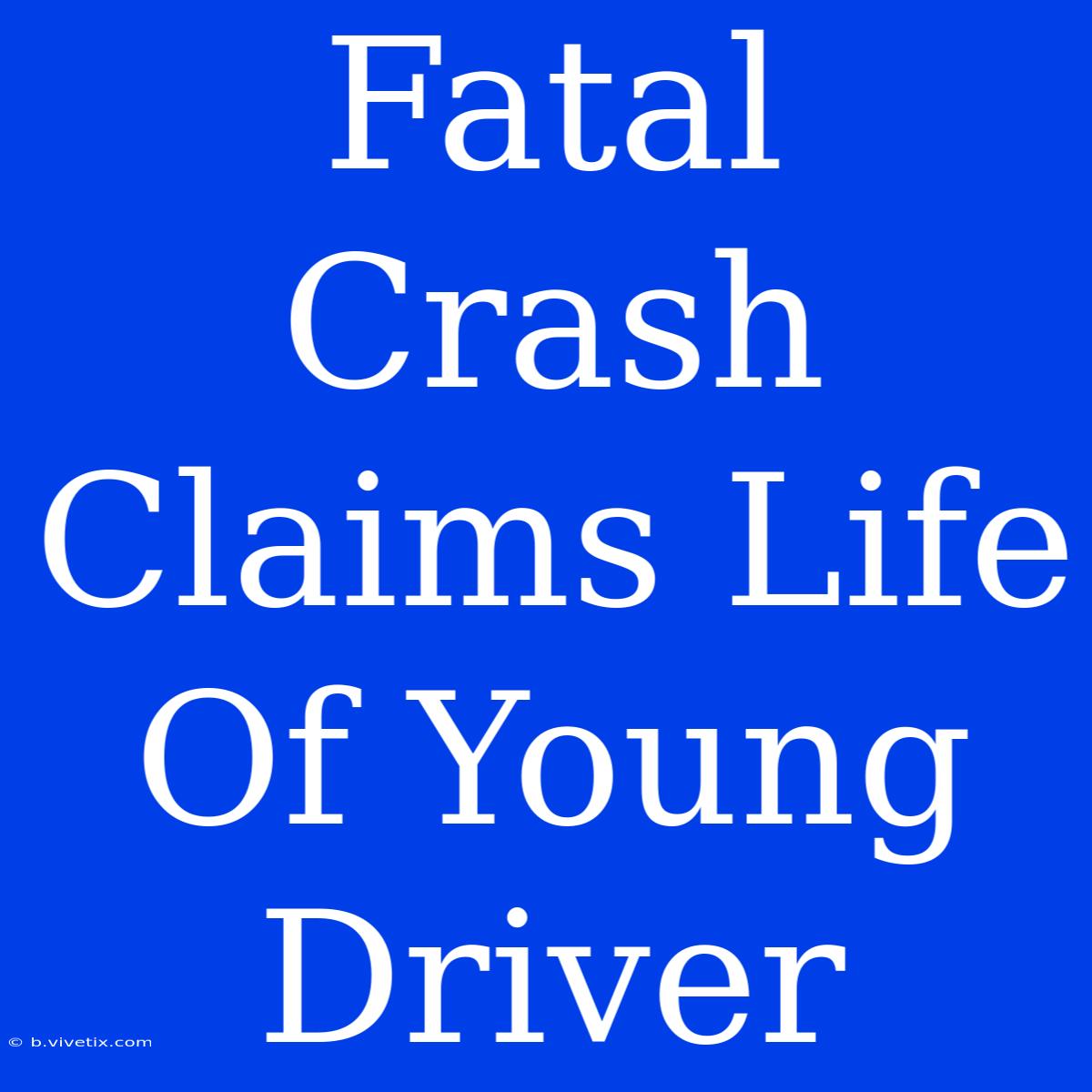 Fatal Crash Claims Life Of Young Driver