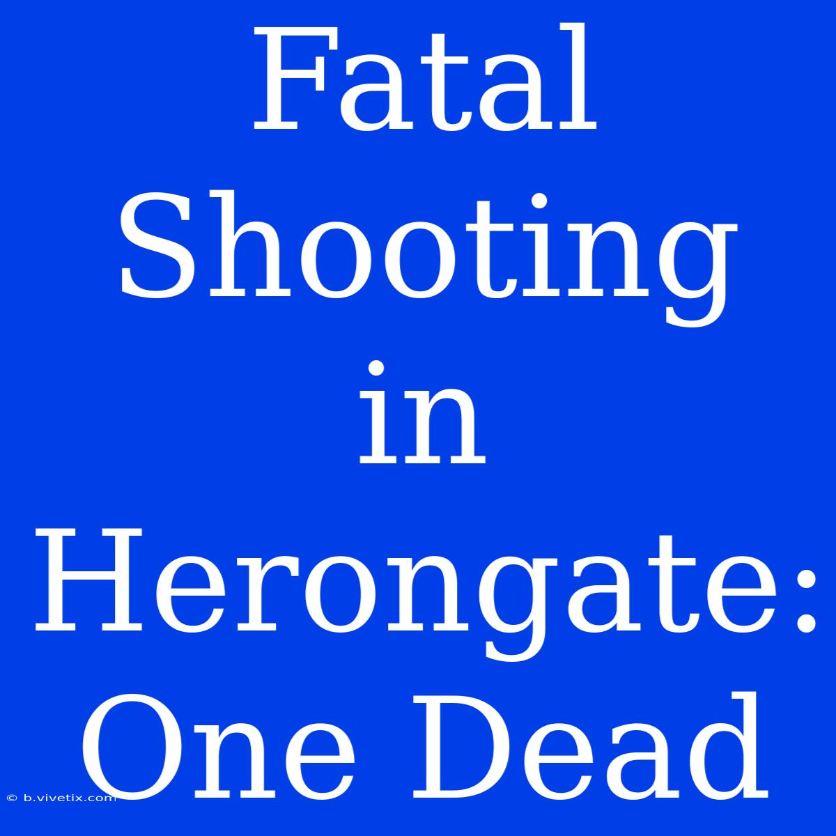 Fatal Shooting In Herongate: One Dead