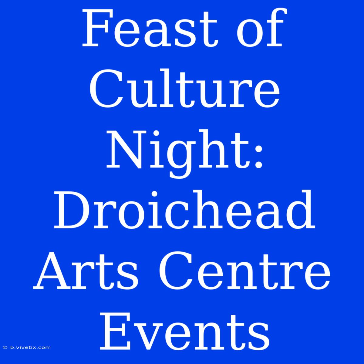 Feast Of Culture Night: Droichead Arts Centre Events