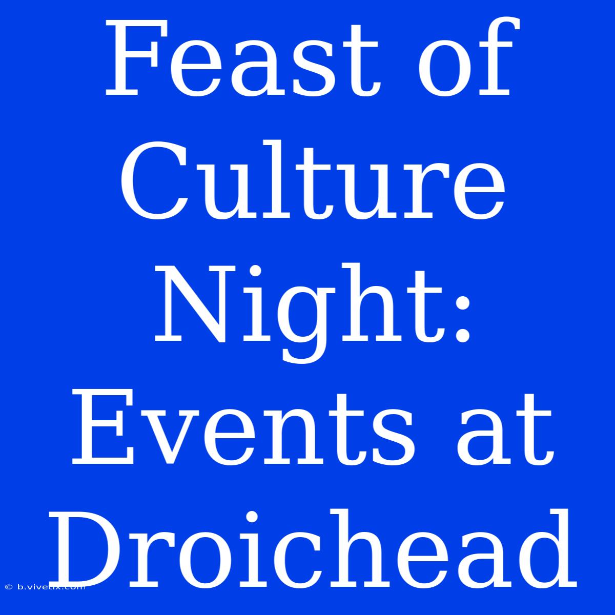 Feast Of Culture Night: Events At Droichead