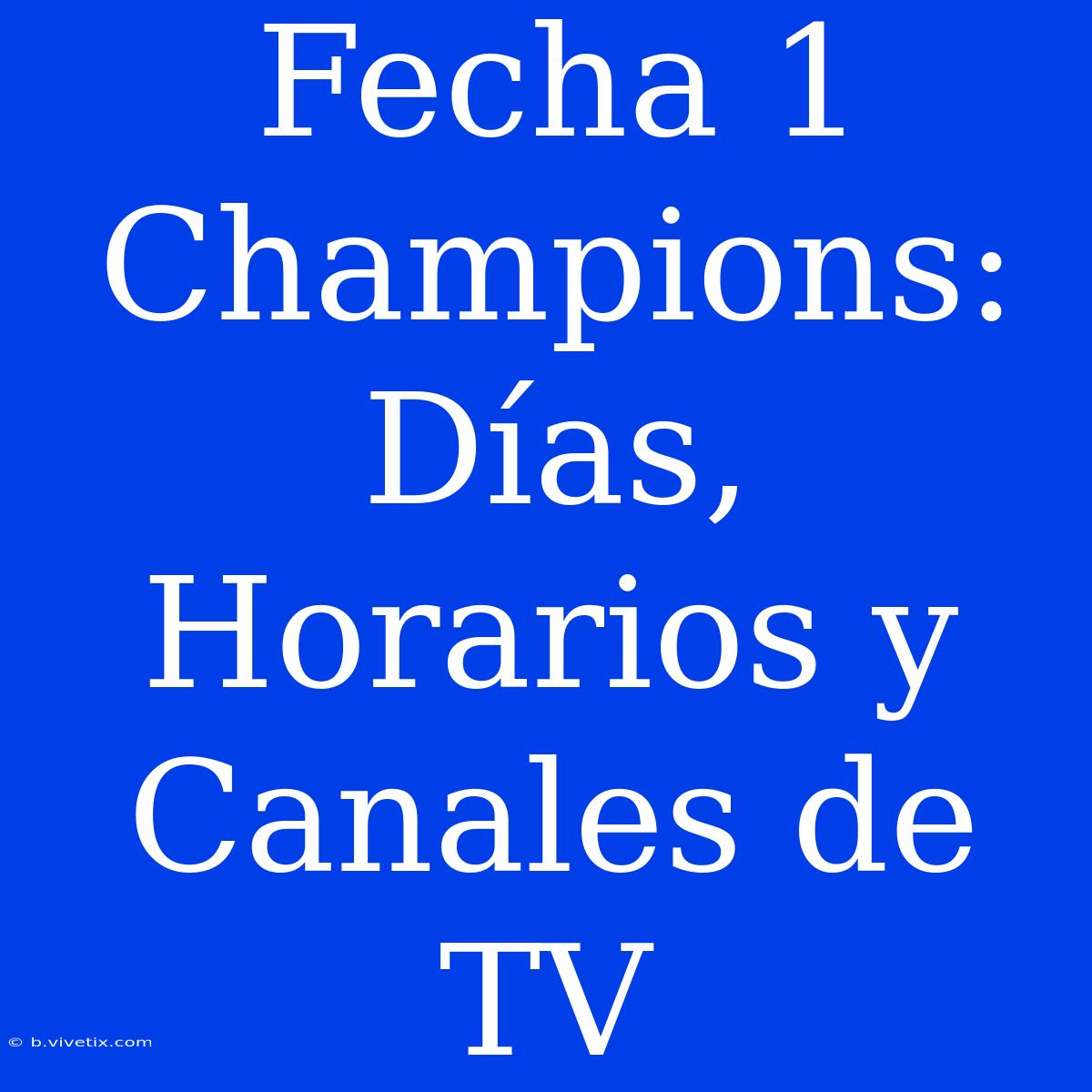 Fecha 1 Champions: Días, Horarios Y Canales De TV