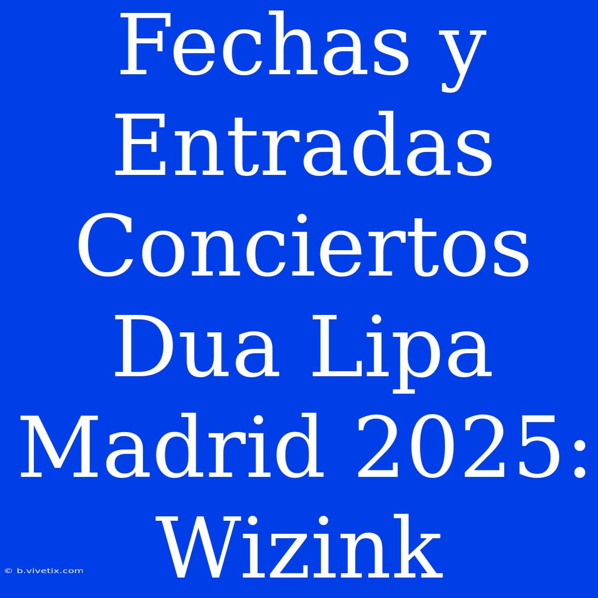 Fechas Y Entradas Conciertos Dua Lipa Madrid 2025: Wizink 