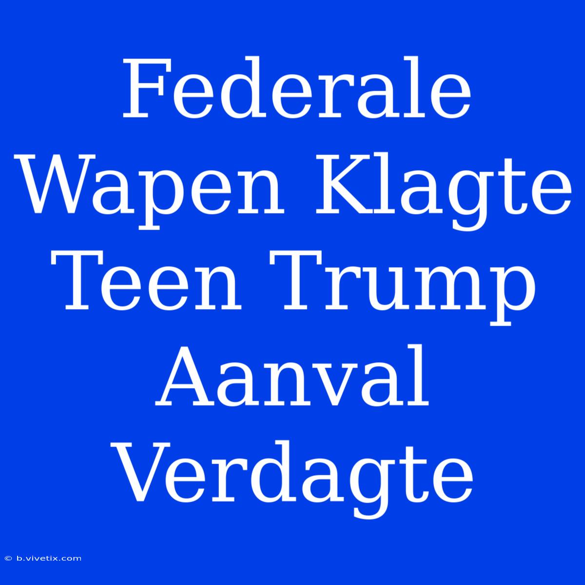 Federale Wapen Klagte Teen Trump Aanval Verdagte