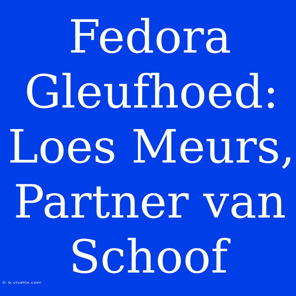 Fedora Gleufhoed: Loes Meurs, Partner Van Schoof