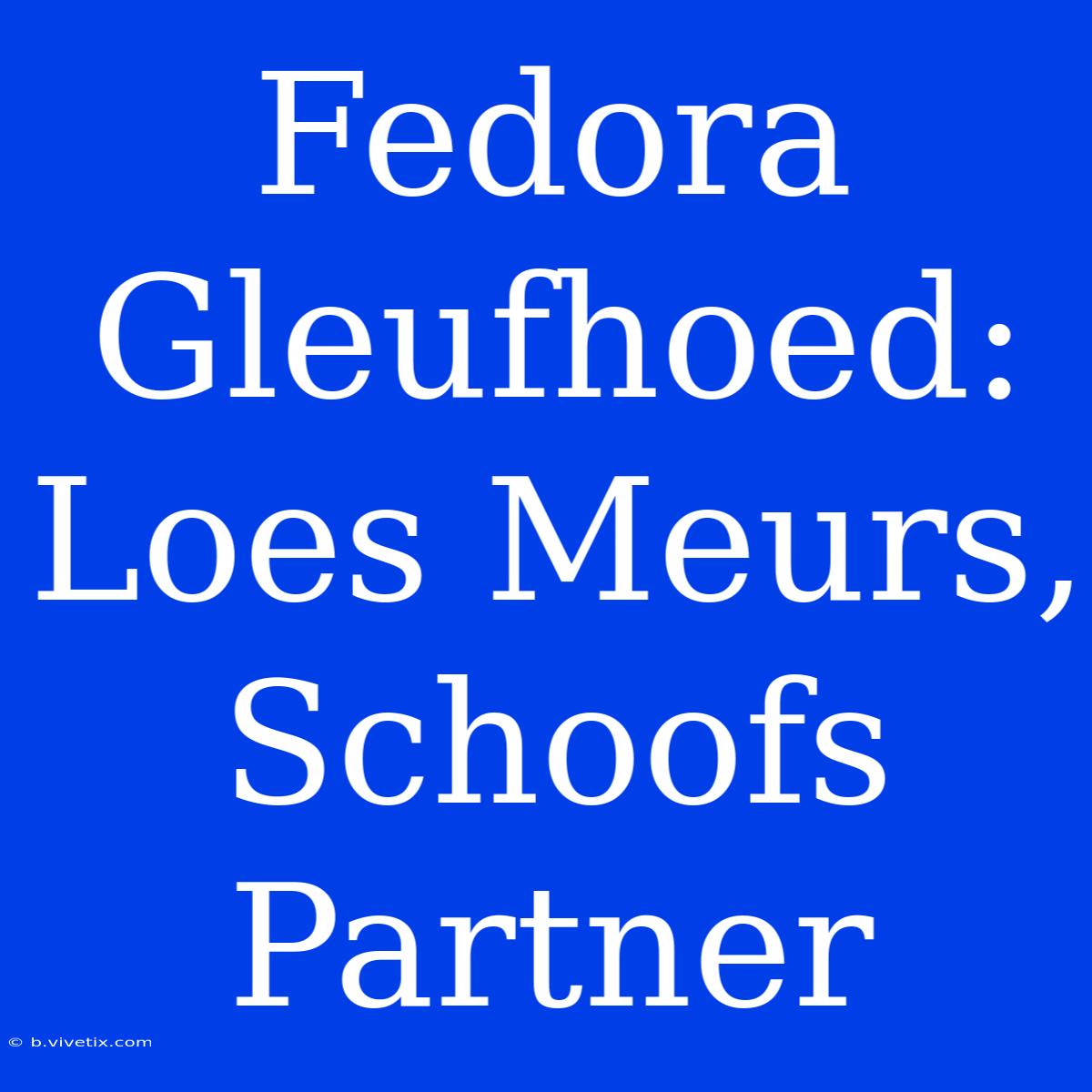 Fedora Gleufhoed: Loes Meurs, Schoofs Partner