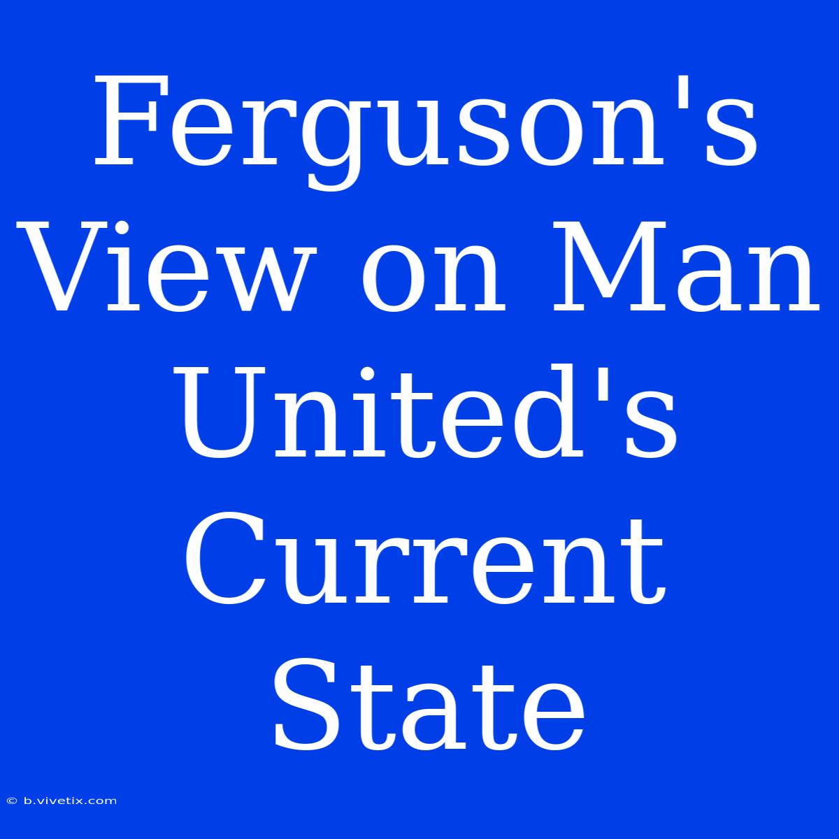 Ferguson's View On Man United's Current State