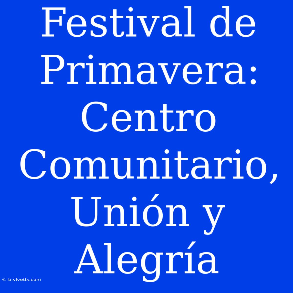 Festival De Primavera: Centro Comunitario, Unión Y Alegría