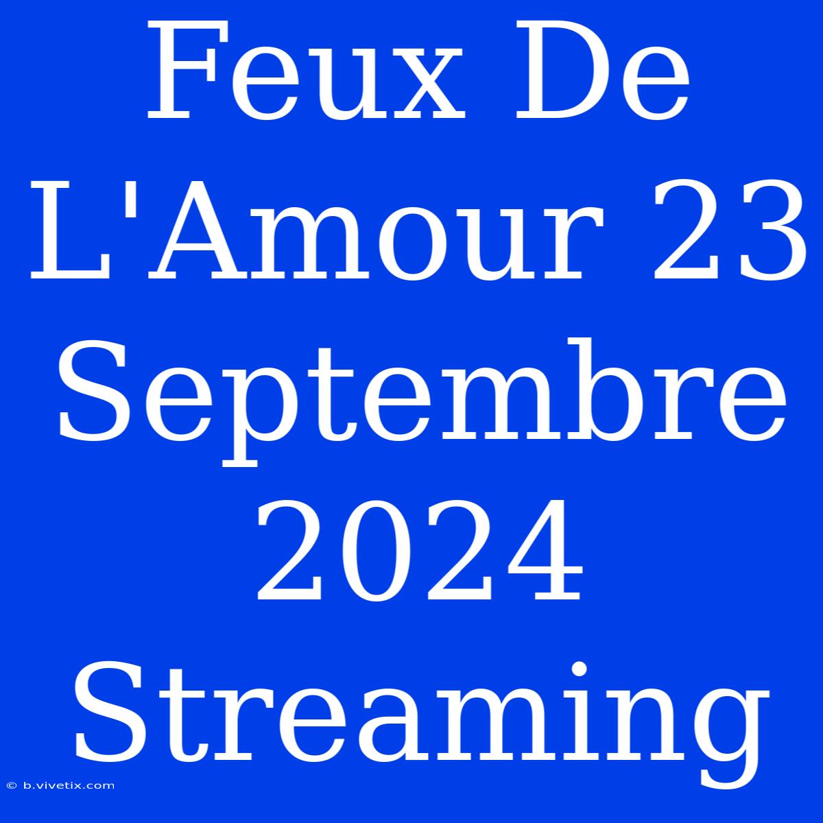 Feux De L'Amour 23 Septembre 2024 Streaming