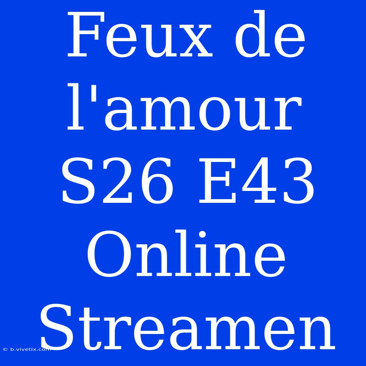 Feux De L'amour S26 E43 Online Streamen