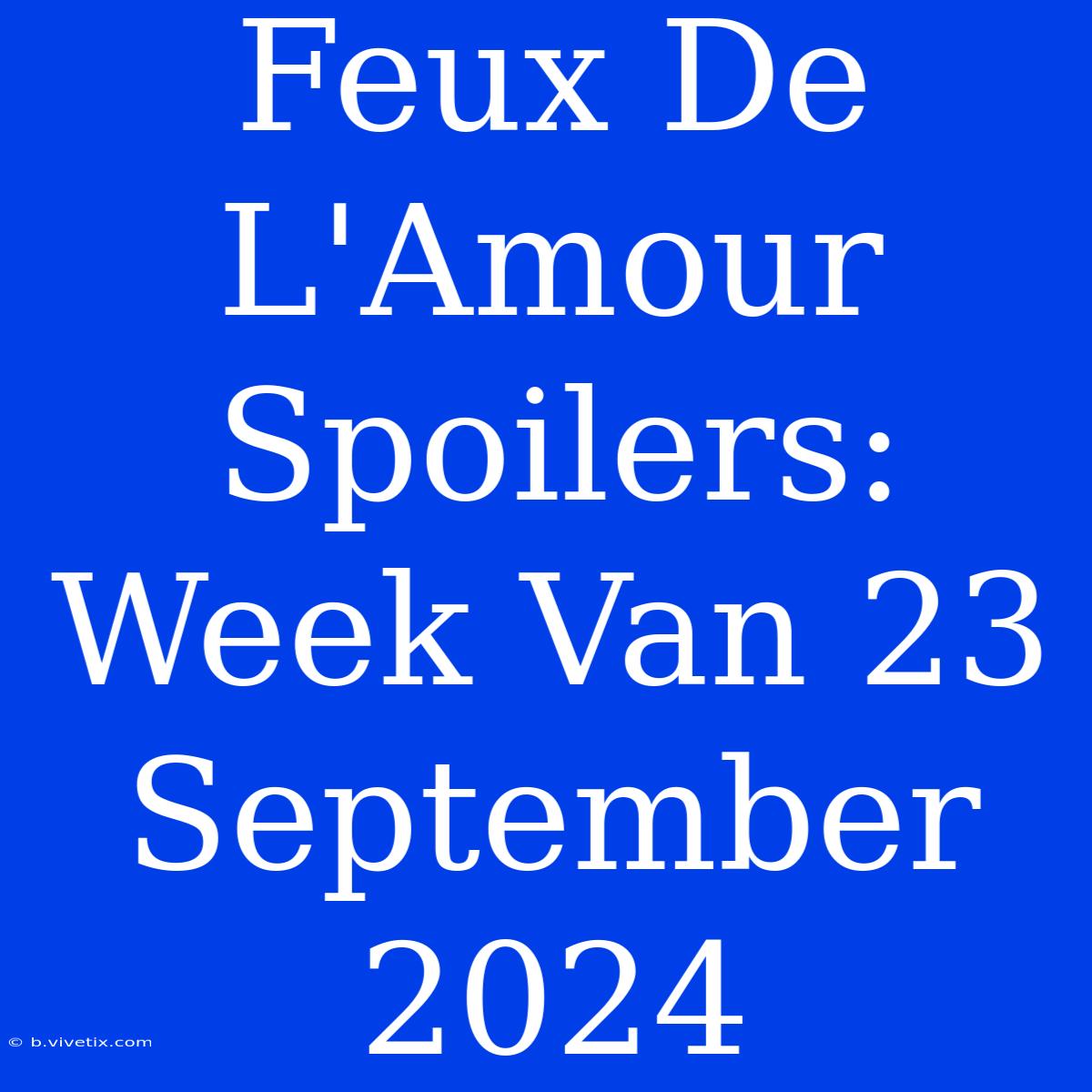 Feux De L'Amour Spoilers: Week Van 23 September 2024