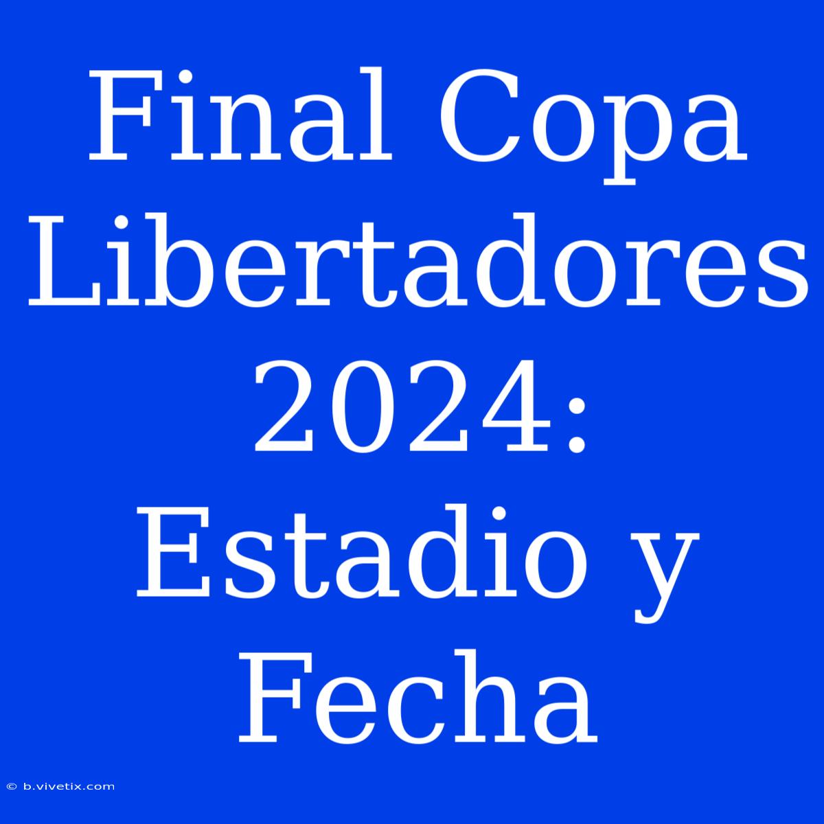 Final Copa Libertadores 2024: Estadio Y Fecha