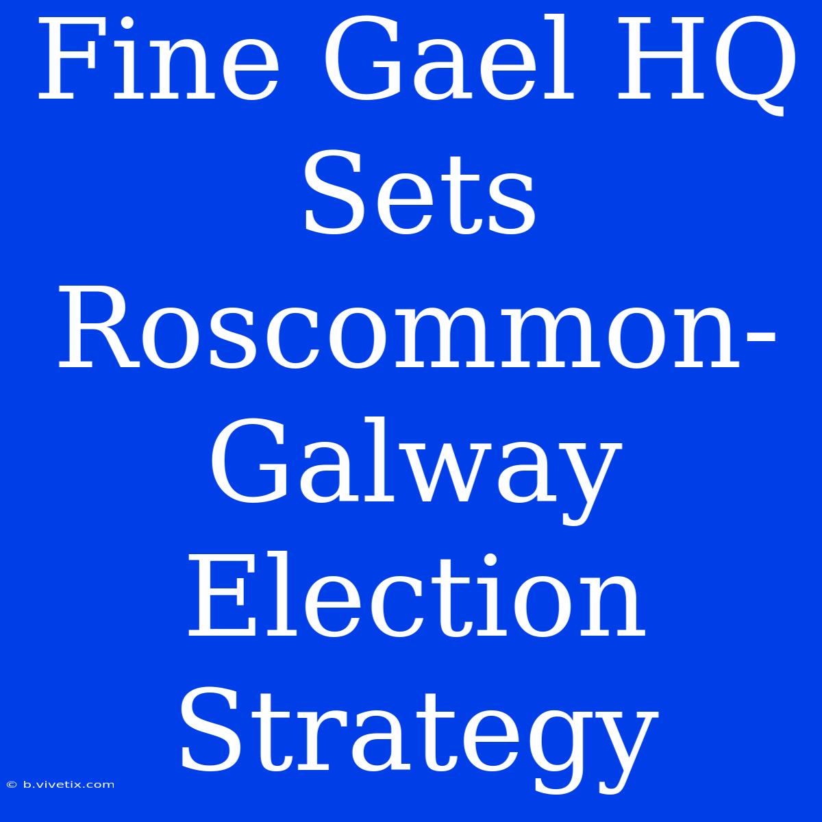 Fine Gael HQ Sets Roscommon-Galway Election Strategy