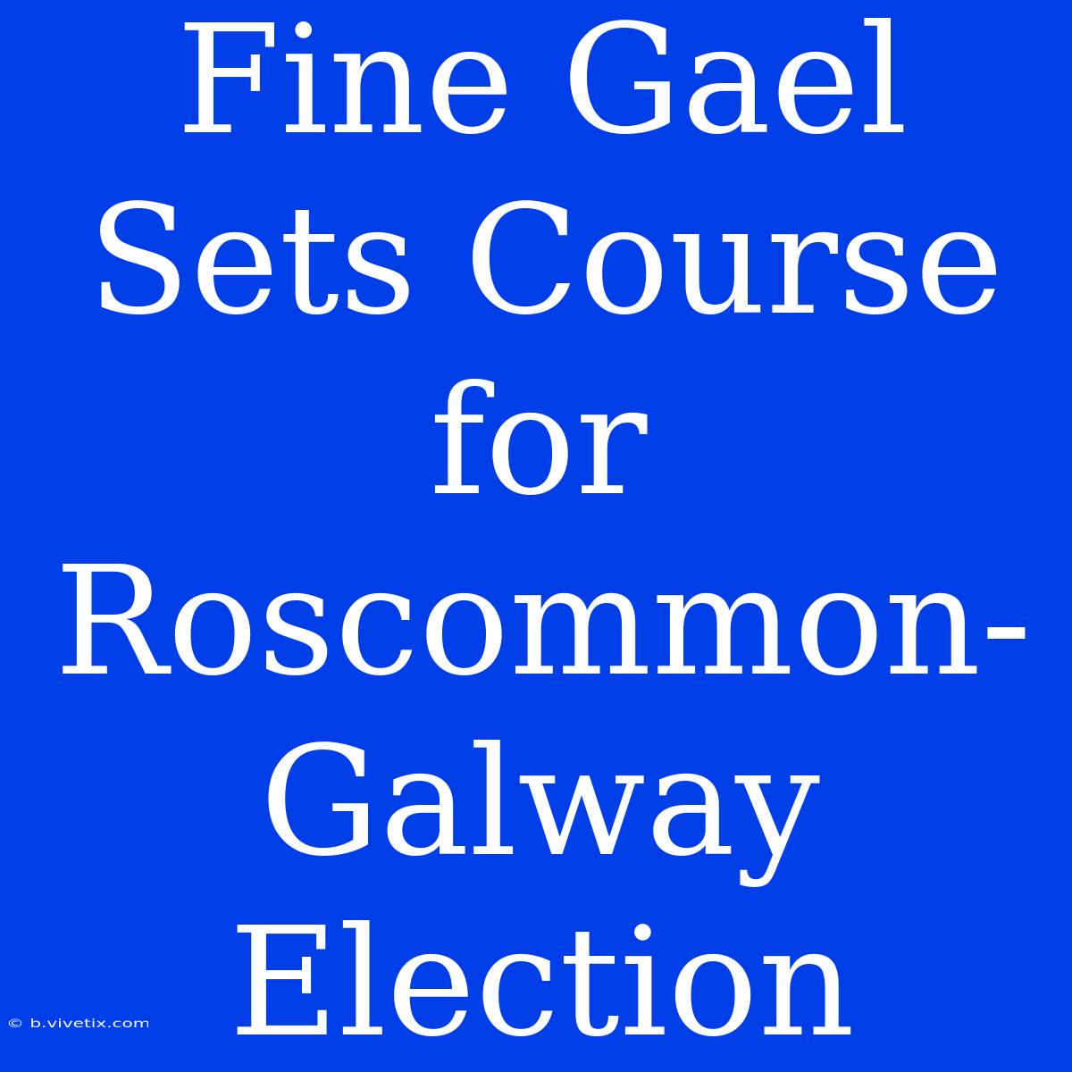 Fine Gael Sets Course For Roscommon-Galway Election