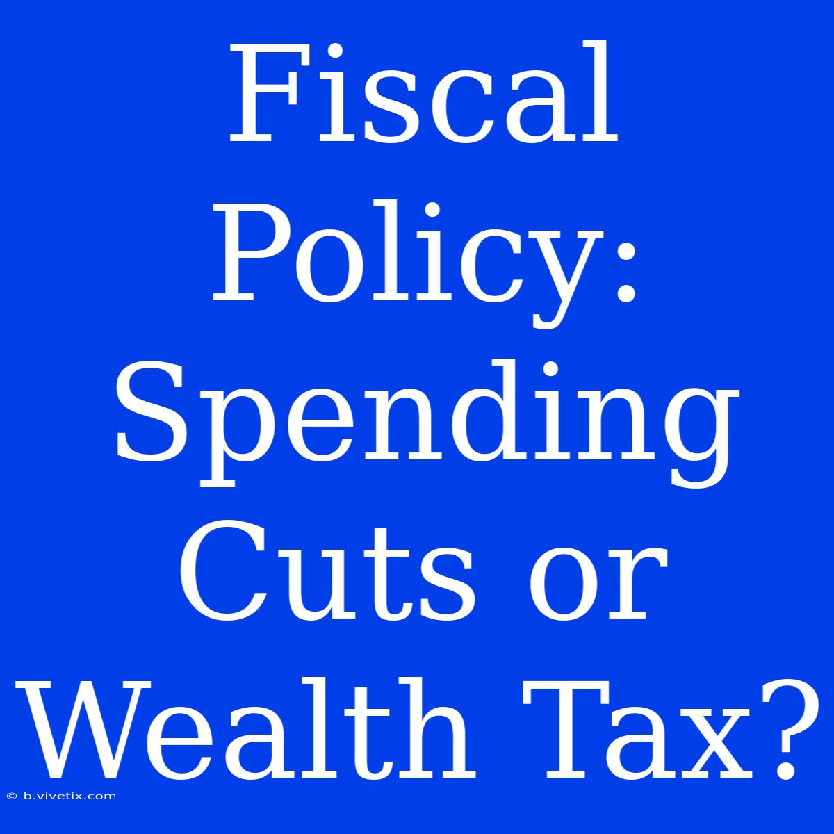 Fiscal Policy: Spending Cuts Or Wealth Tax? 