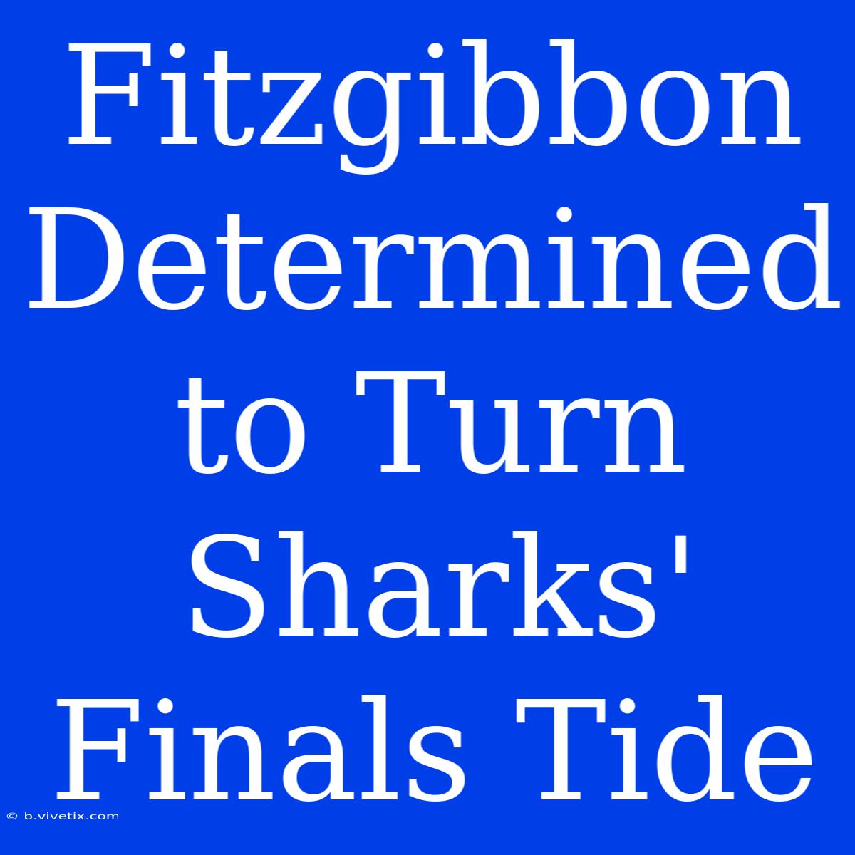 Fitzgibbon Determined To Turn Sharks' Finals Tide