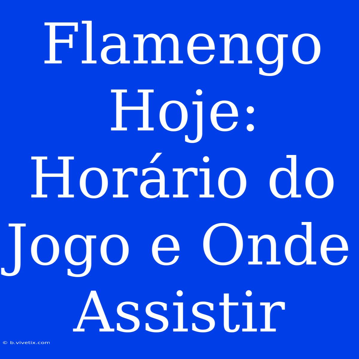 Flamengo Hoje: Horário Do Jogo E Onde Assistir