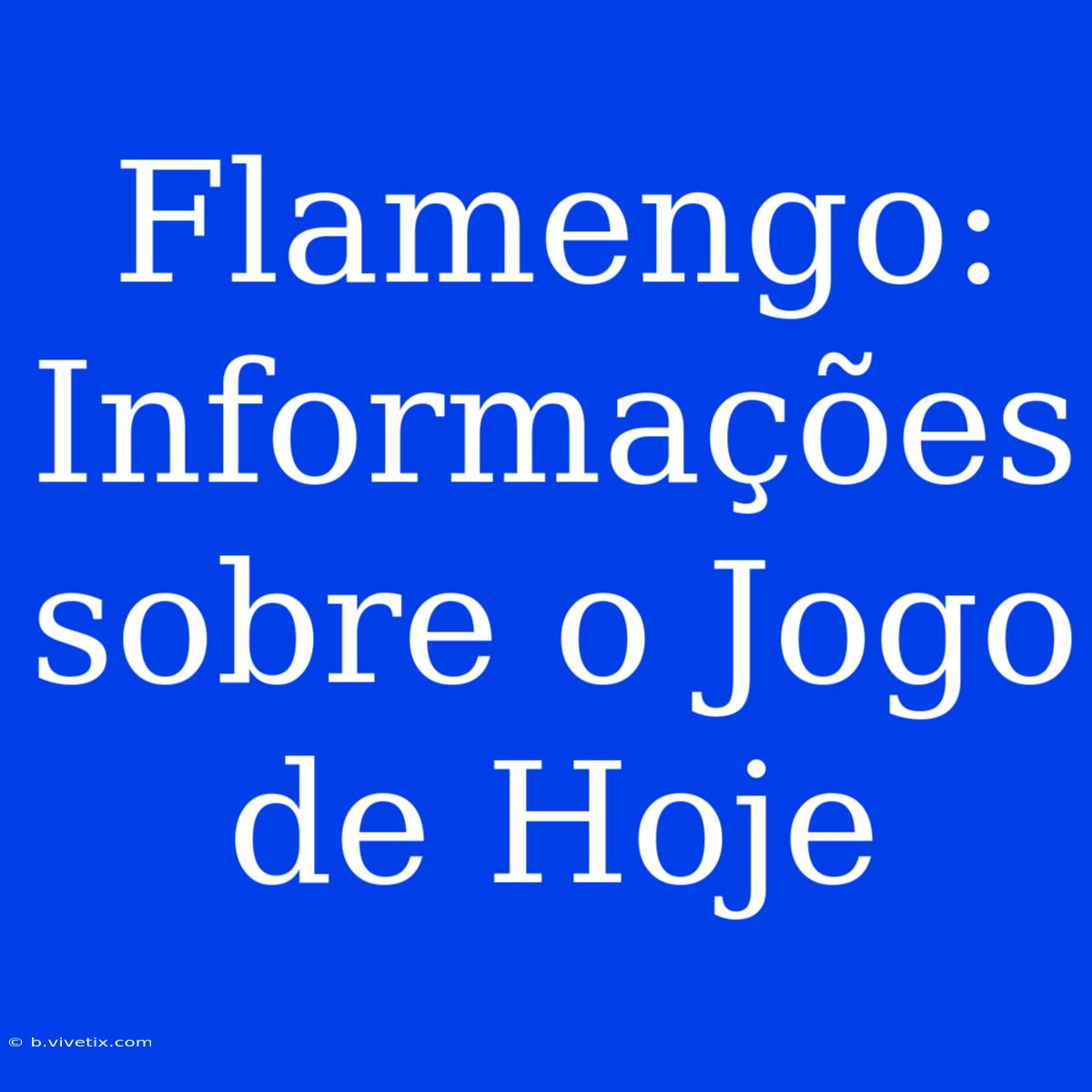 Flamengo: Informações Sobre O Jogo De Hoje