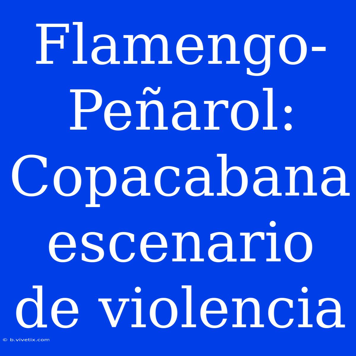 Flamengo-Peñarol: Copacabana Escenario De Violencia 