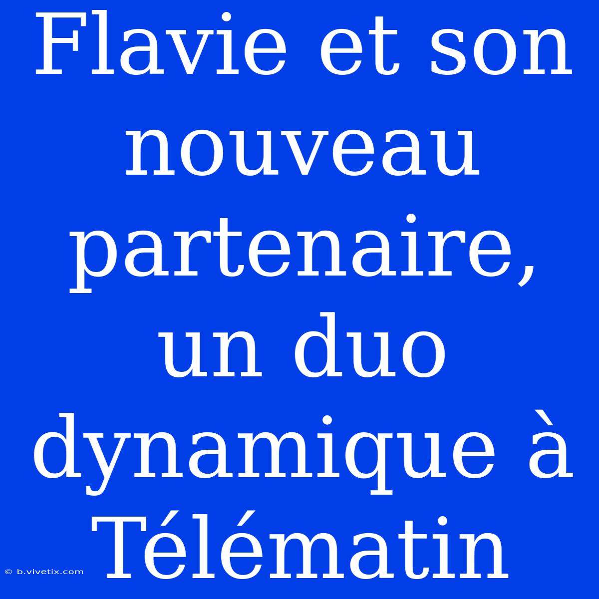 Flavie Et Son Nouveau Partenaire, Un Duo Dynamique À Télématin