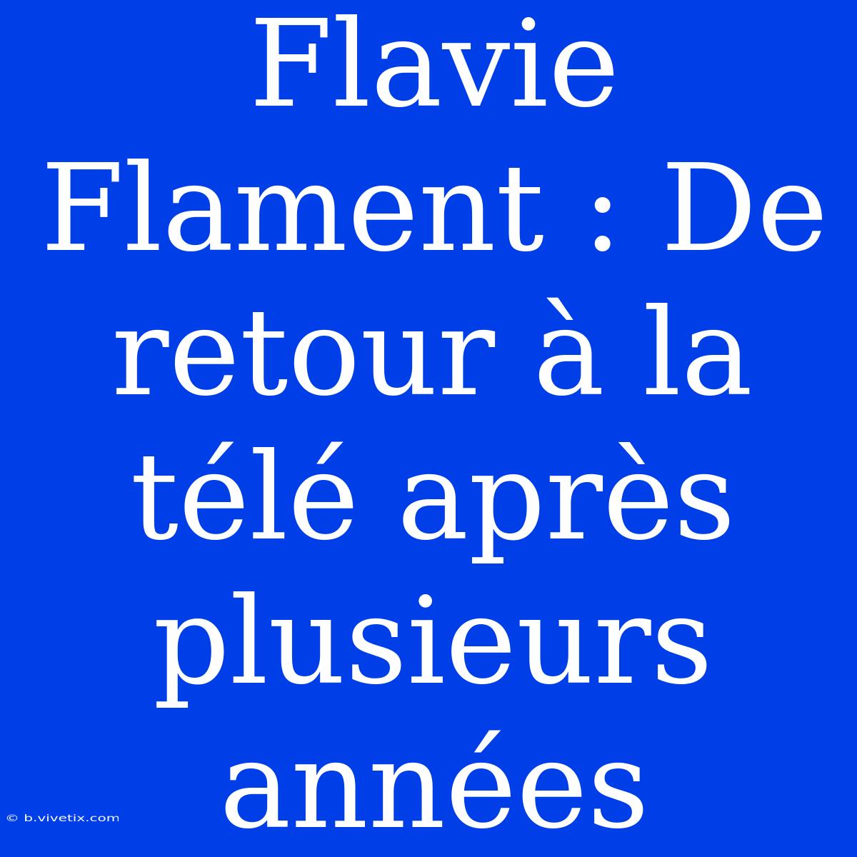 Flavie Flament : De Retour À La Télé Après Plusieurs Années