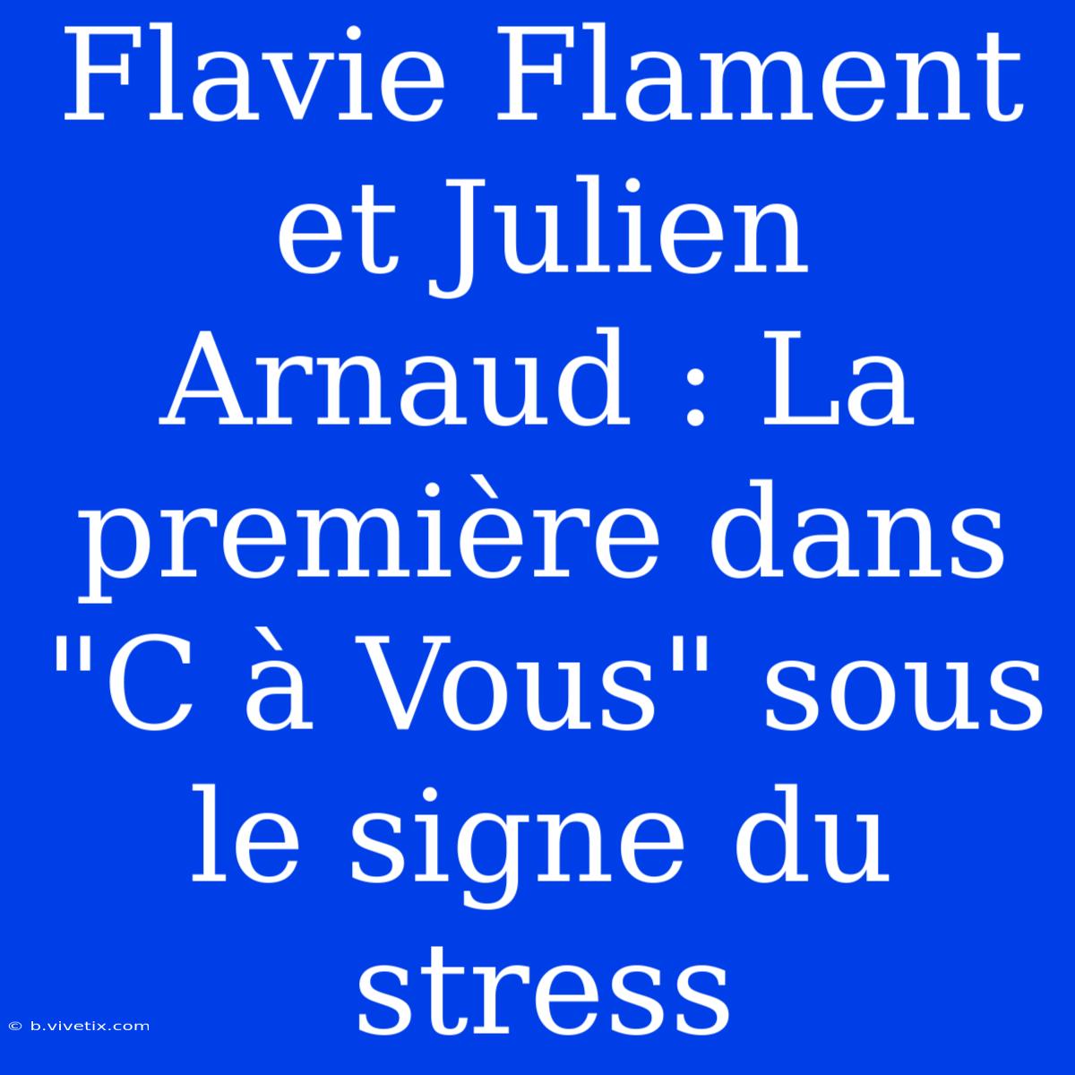 Flavie Flament Et Julien Arnaud : La Première Dans 